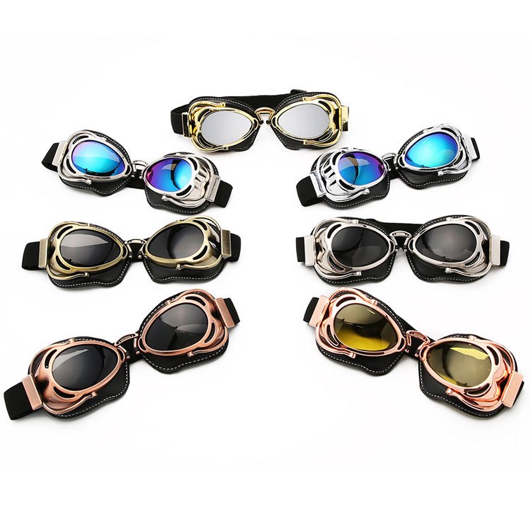 thumbnail image 2 of Vintage Retro Motorcycle Goggles – Aviator Style, Windproof & UV400 – For ATV, Cycling, Skiing 2 of 5