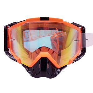 Custom tear off dirt bike goggles with nose guard