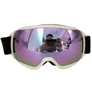 Custom white frame polarized youth ski goggles