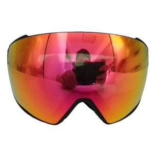 Custom adult UV 400 anti fog magnetic snowboard goggles