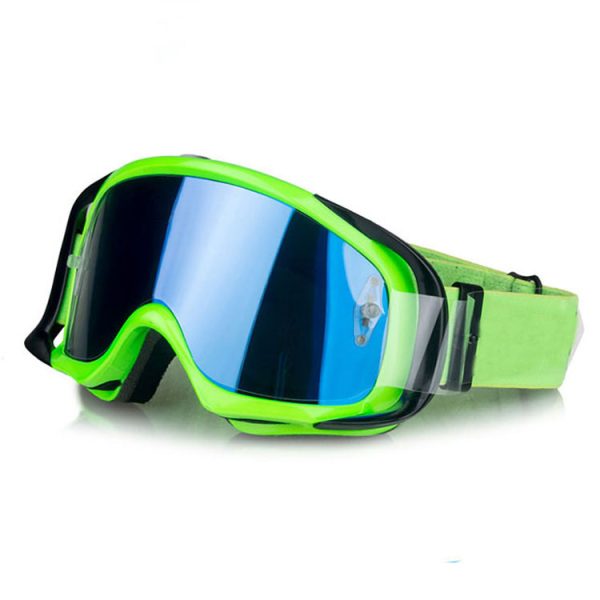 Motocross tear off goggles green frame polarized lens - Image 2