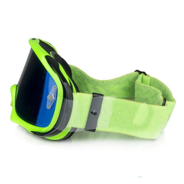Motocross tear off goggles green frame polarized lens