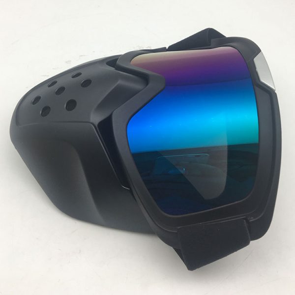 Blue dirt bike goggles and mask impact resistance cheap custom - Image 3