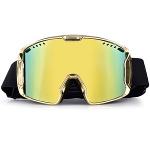 Yellow ski goggles magnetic UV400 anti fog lens custom