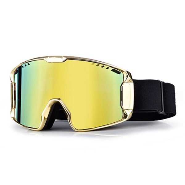 Yellow ski goggles magnetic UV400 anti fog lens - Image 2