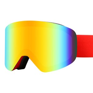 Anti fog snow goggles magnetic lens custon strap logo
