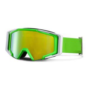 Green dirt bike goggles matchable nose protection