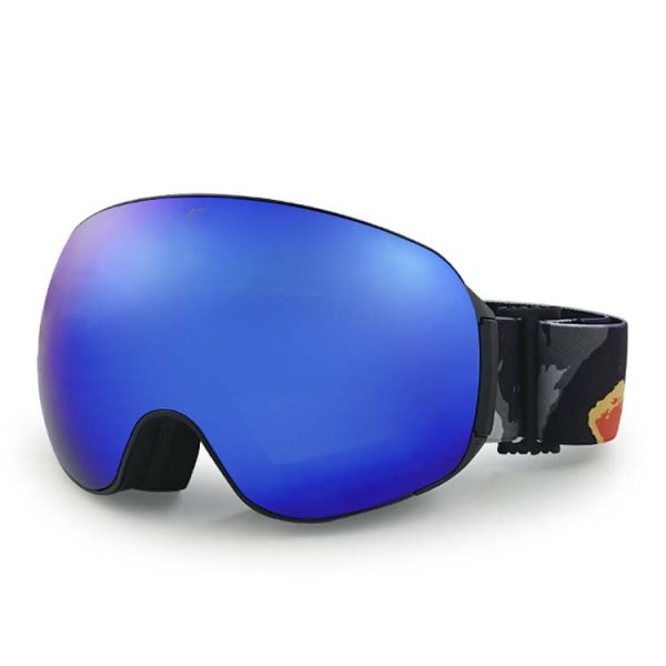 Gold ski goggles spherical magnetic anti-fog 100% UV protection - Image 4