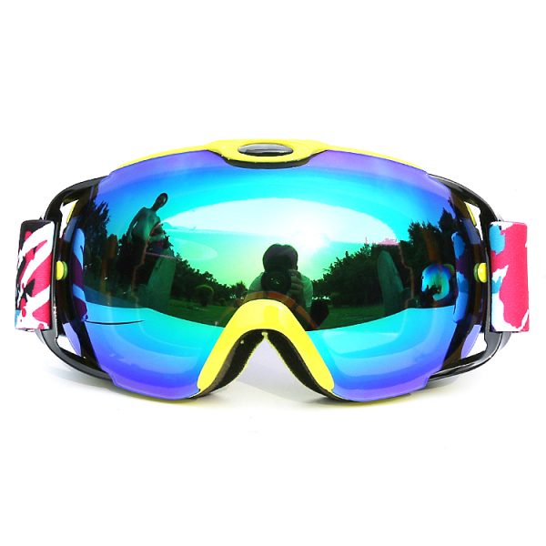 Pink mirrored ski goggles double anti-fog spherical snowboard goggles - Image 4