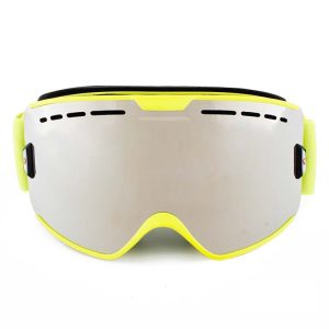 Silver lens ski goggles Anti-fog coating snow glasses