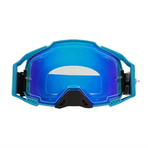 Motocross goggle lenses customizable tear off design