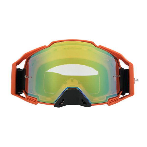 Motocross goggle lenses customizable tear off design
