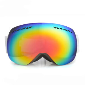 Large spherical double lens ski goggles with anti fog
