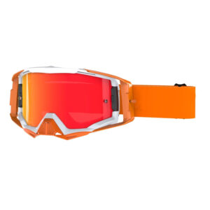 Dirt bike riding goggles tear off system