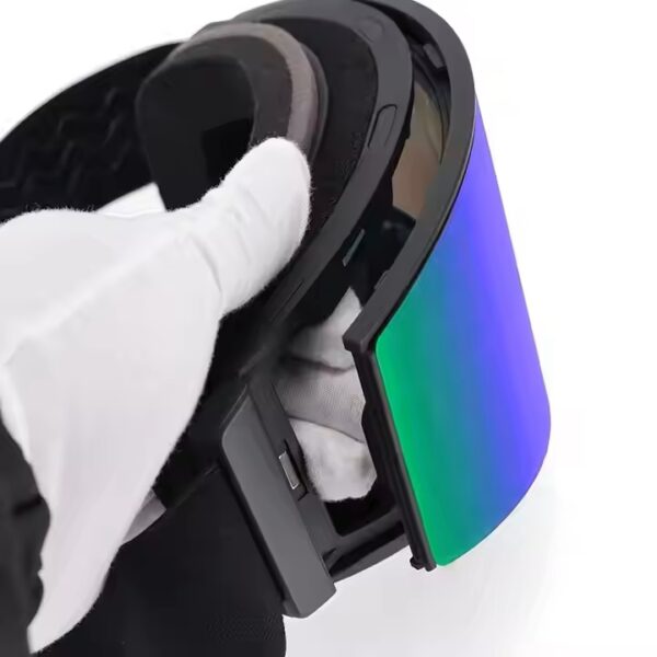 Electric heating goggles Snowmobile anti-fog magnetic interchangeable frameless OTG ski goggles - Image 5